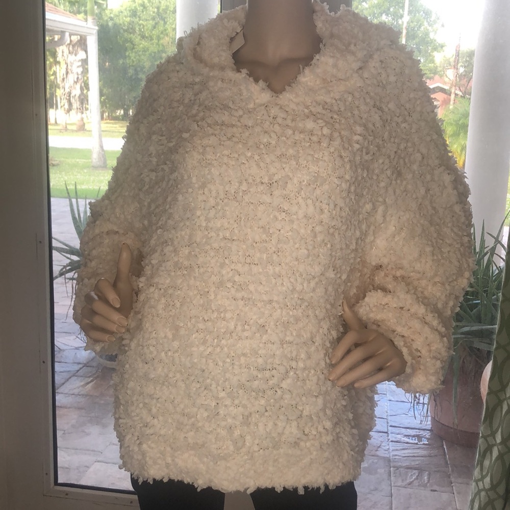 Ivory Hooded Fuzzy Sweater - Picture 8 of 10